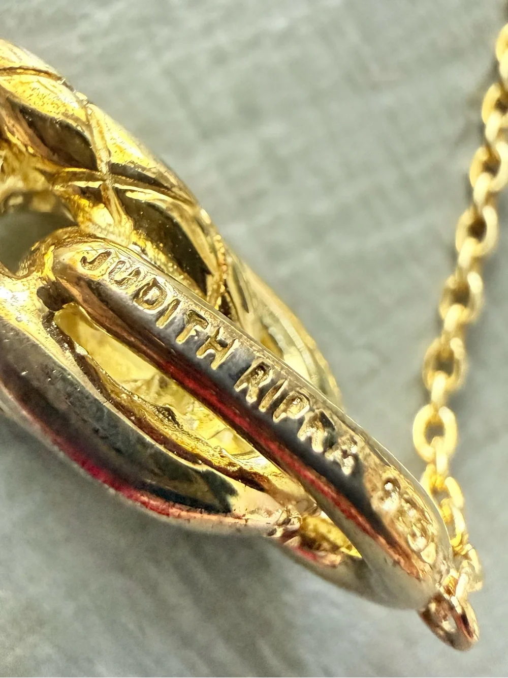Judith Ripka 14k Gold Clad 925 Sterling  Knot Link Bracelet Crystal Accent NEW